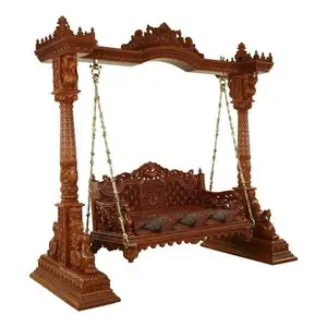 Vente en gros de haute qualité, moderne et luxueux, meubles de maison de salon royal antique vintage, en bois sculpté, balançoires traditionnelles/Jhula