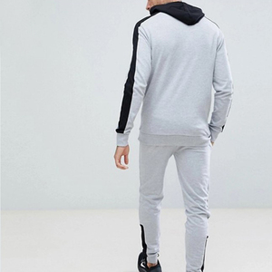 Slim Fitness personalizado moda gimnasio chándales para hombres ropa deportiva 2 uds cremallera Sudadera con capucha y pantalones algodón invierno chándales conjuntos 2024 - Product Image 6