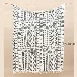 Manta de algodón al por mayor barata impresa, fabricante personalizado Manta de algodón indio - Product Image 5