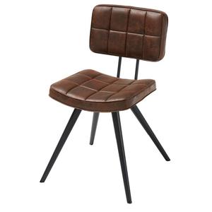 Chaise industrielle en cuir et fer au design original - Product Image 1