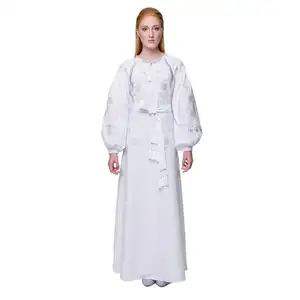 Украинские белые платья для женщин с вышивкой ручной работы