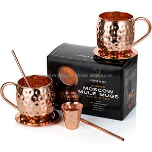 KING-taza de cobre puro con diseño único internacional, tazas con logo esmaltado personalizado, utensilios de cobre, Horóscopo - Product Image 3