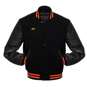 <b>Men's</b> Winter <b>Jacket</b> Hooded Embroidery Cotton Leather Black College Baseball Letterman Style Plus Size Sheep Black Couples <b>Jacket</b> - Product Image 6