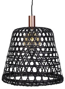 โคมไฟทรงโดมไม้ไผ่สีดำ ดีไซน์เอเชีย ผสมผสานงานฝีมือแบบฟาร์มเฮาส์ สไตล์สแกนดิเนเวียนและจีน สำหรับครอบโคมไฟและโป๊ะโคม - Product Image 2