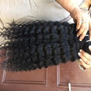 Amd — cheveux humains bouclés indiens, vierges, sans traitement, bruts, bouclés, simple, donateur - Product Image 2