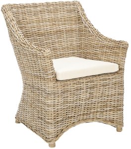 Chaise de salle à manger en rotin gris Kubu naturel - Design moderne écologique et durable pour le mobilier de salle à manger - Product Image 1