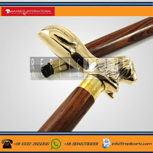 High Quality Brass Lion Had Handel Camping & Hiking Walking Sticks - Product Image 4