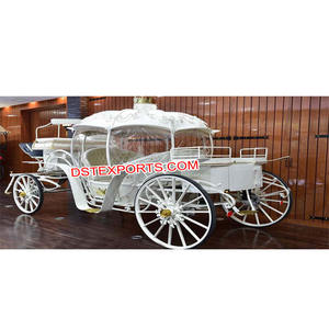 Coche de dos plazas con capó de la Cenicienta, carruaje de caballos de la Cenicienta, color blanco - Product Image 1