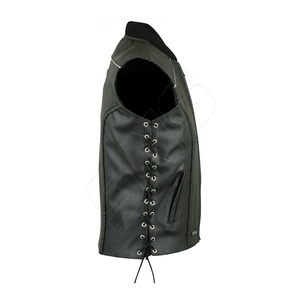 Gilet de motard en cuir véritable pour hommes sur mesure Gilet de motard en cuir de moto décontracté élégant Gilet de motard pour femmes - Product Image 5