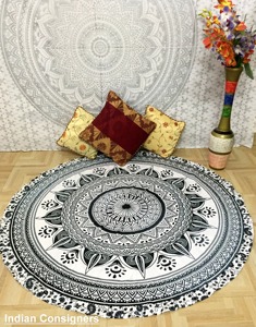 Tapiz colgante de pared hermoso Roundie, toalla de playa, esterilla de Yoga, Mandala para decoración del hogar, esterilla de Picnic, Hippie, por consignadores indios - Product Image 2