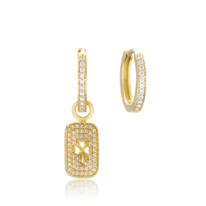 Boucles d'oreilles trèfle à quatre feuilles, en or, plaquées, faites à la main, en argent Sterling 925, bijoux pour femmes, nouvelle collection - Product Image 1