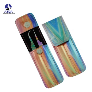 Ensemble de pinces à extensions de cils en acier inoxydable revêtu de papier, 3 pièces, avec étui imprimé, toutes les couleurs et tailles disponibles - Product Image 2