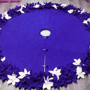 CDO-028, Feutre De Noël Arbre Jupe-Double Feuilles Colorées Fabriqué au Népal par Qualifiés Artisanes Écologique Nouvelle-Zélande Wooll - Product Image 6