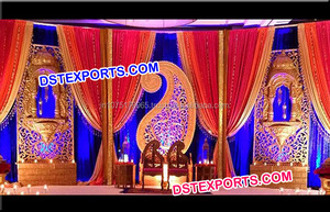 แผงฉากหลังเวทีแต่งงานสไตล์วิกตอเรียแผงไฟเบอร์ขนาดใหญ่สำหรับตกแต่งงานแต่งงานดีไซน์ดอกไม้แกะสลักอย่างหนัก - Product Image 6