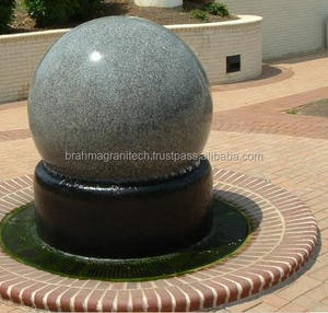 Bola flotante de mármol de piedra Natural negra decorativa para jardín grande, fuente de agua Feng Shui para el hogar - Product Image 1