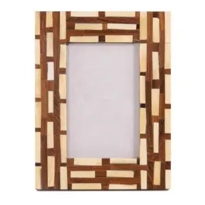 高销量木制树脂相框廉价竹木片相框大壁镜框架公理家居口音