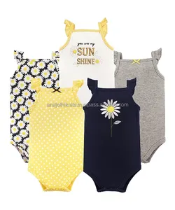 Cute newborn Babies sleeveless romper 5 pcs pack baby bodysuit Baby Clothing Sets summer Clothes Infant cotton boys Tops