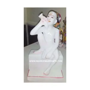Pure White Marble Gajanan Maharaj Statue Beautiful Gajanan Maharaj Pure White Makrana Marble Sculpture - Product Image 1