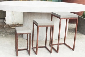 Mesa auxiliar de hormigón, muebles de exterior, Banco de jardín moderno, muebles de hormigón ligeros, jardín al aire libre, decoración del hogar - Product Image 3