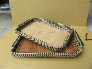 Bandeja de servicio de algas marinas de alta calidad con parte inferior de madera de Vietnam - Product Image 3