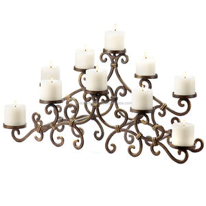 Set of 3 Metal Iron & Glass <b>Candle</b> Holder Handmade - Product Image 5