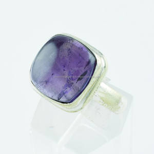Bague en argent sterling 925 faite à la main, magnifique pierre d'améthyste violette, bagues en pierres précieuses, mariage, fiançailles, anniversaire, fête, unisexe - Product Image 3