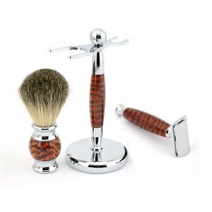 Pure Badger Hair Mens Shaving Kits <b>Beard</b> <b>Grooming</b> <b>Set</b> with razor Stand and Bowl - Product Image 2