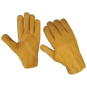 2024 New Best Quality Top Grain Cowhide Leather Driving Gloves Guantes de Seguridad Leather Working Safety Gloves