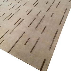 Tapis moderne carré Visesa à poils moyens rayés en laine tuftée à la main antidérapant pour salon, chambre à coucher, hôtel et décoration intérieure - Product Image 1