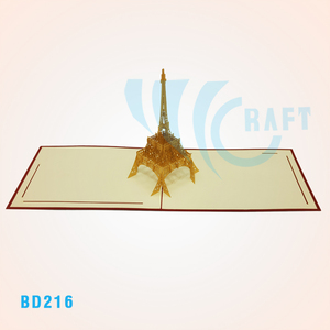 New Eiffel Tower 3d pop up greeting card handmade vietnam - Product Image 6