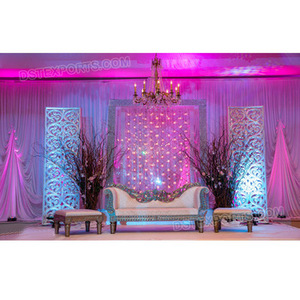 Paneles de fibra para decoración de boda, telón de fondo de fibra asiática para escenario de boda real - Product Image 1