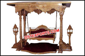 Rajwada ชิงช้าไม้แกะสลักสำหรับงานแต่งงานสไตล์ออสเตรเลียแกะสลักไม้แบบโบราณชิงช้าสำหรับงานแต่งงานแบบอินเดีย - Product Image 2