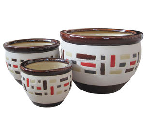 Kit de macetas de cerámica para interiores con patrón elegante más vendido, decoración del hogar, juego de cerámica de jardín para decoración de flores y plantas - Product Image 1