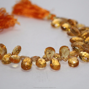 10mm 12mm 14mm Citrine Naturelle Facettes Poire Briolette Perles De Pierres Précieuses Brin Grossiste Revendeur Meilleur Prix Fournisseur Commande Alibaba - Product Image 2