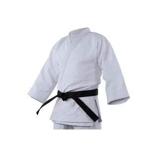 Profesional Unisex Judo Gi 450 GSM 100% algodón blanco uniforme cinturón negro hecho a medida Karate ropa deportiva OEM servicio disponible - Product Image 1