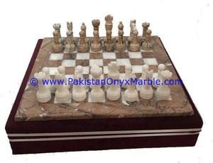 Juego de Ajedrez de Mármol Blanco y Rosa Hecho a Mano de Alta Calidad, Figuras de Damas Talladas a Mano con Caja de Embalaje de Lujo para Niños - Product Image 3