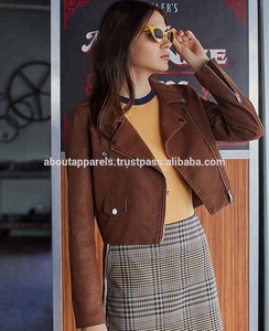 Chaqueta personalizada de cuero para motocicleta para mujer, venta al por mayor, piel de cordero auténtica y piel de oveja, novedad - Product Image 4