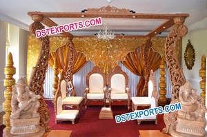 Impresionante Mandap de Madera para Bodas Indias, Conjunto de Mandaps de Madera para Bodas, Fabricante de Mandaps de Madera Tallada para Bodas en Australia, Decoración para Eventos - Product Image 6