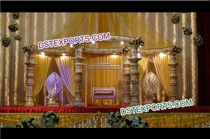 Conjunto de Mandap de boda de estilo redondo moderno último diseño de Noruega hecho a mano superior al por mayor de lujo personalizado boda Mandap proveedor EE. UU. - Product Image 4
