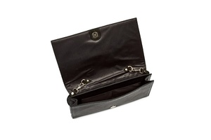 <b>Women's</b> Vintage Style Leather Cutch <b>Bag</b> with Open Closure and Silk Lining - Product Image 3
