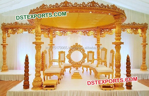 Mandap de Madera para Bodas de Último Diseño, Majestuoso Mandap de Madera para Bodas Reales, Mandap de Madera con Tallado de Seis Pilares para Bodas en Fiji - Product Image 6
