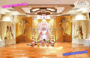 Escenario Dorado para Bodas Tradicionales Indias, Estilo Castillo Real, Escenario de Alta Calidad Estilo Sur Indio, Fabricante en EE. UU. - Product Image 4