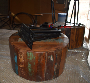 เก้าอี้ไม้แบบยึดได้ทำจากเหล็กสไตล์วินเทจเก้าอี้ใช้ในร่ม - Product Image 5