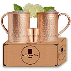 KING – tasse à Cocktail en acier inoxydable, 16oz, couleur cuivre martelé, Mule de moscou, en cuivre poli, Mug - Product Image 3