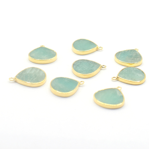 จี้ชุบทองทำมือรูปหัวใจอเมซอนตัวเรือนเงิน14K/18K สำหรับทำเครื่องประดับ - Product Image 4