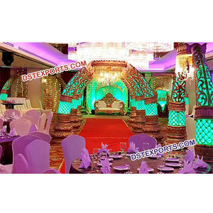 Décoration de mariage royal indien porte d'entrée de bienvenue de mariage USA fibre de mariage tronc d'éléphant piliers porte de bienvenue USA - Product Image 1