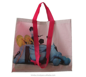 KD-MGB0067 Bolsa de Compras Mediana con Asas, 120 g/m², 100% PET Reciclado RPET, Diseño de Dibujos Animados, Personalizable en Vietnam, Múltiples Correas, Impresión CMYK - Product Image 5