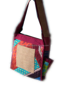 Bolso de hombro cruzado de tela de algodón de yute Multicolor, estilo Retro Festival, cuero y Material de PU para hombres y mujeres, bolso para ordenador portátil - Product Image 2