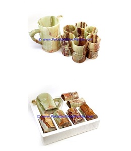 Vasos de jarra de ónix, juego de cristalería para beber - Product Image 1