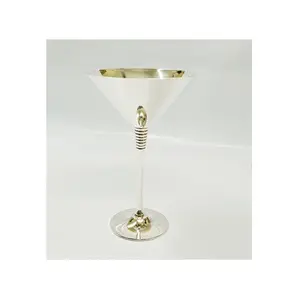 Beste Kwaliteit Wijnglas Voor Hotel En Restaurant Indiase Hand Ingestort Puur Messing Waterglazen Verzilverde Champagne Beker